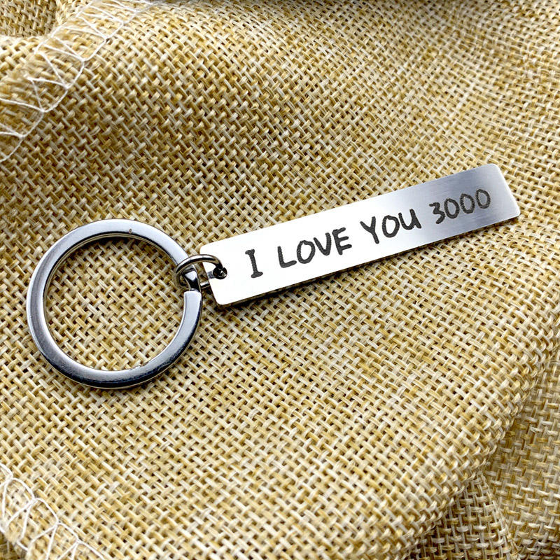 

Keychains Valentine I Love You 3000 Keychain in Silver. Size