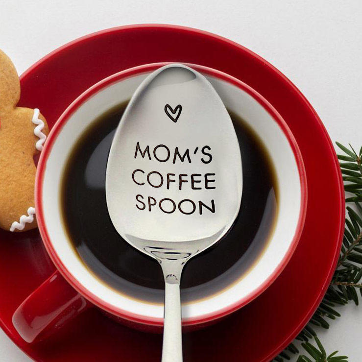 

Tools Heart Mom's Coffee Spoon in Silver. Size