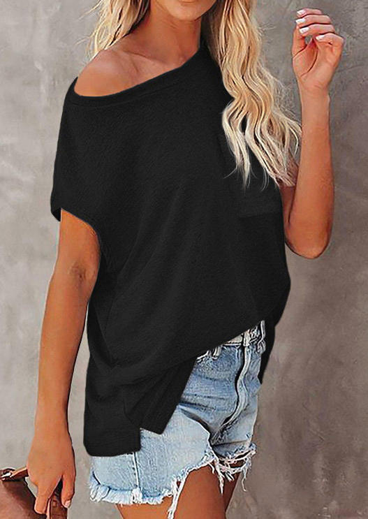 

T-shirts Tees Pocket O-Neck Casual T-Shirt Tee in Black. Size: ,XL