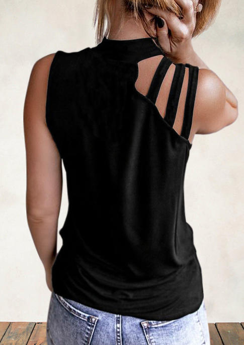 

Tank Tops Sunflower Hollow Out Casual Tank Top in Black. Size