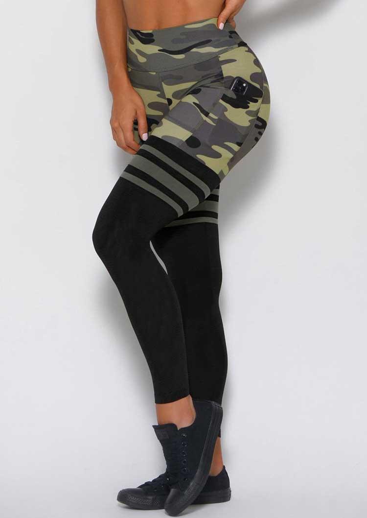 

Activewear Camouflage Pocket Yoga Fitness Activewear Leggings in Camouflage. Size
