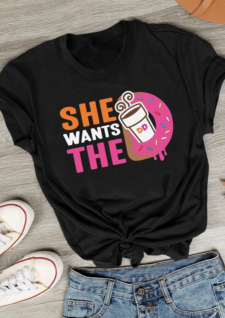 

T-shirts Tees She Wants The Dunkin Donuts T-Shirt Tee in Black. Size