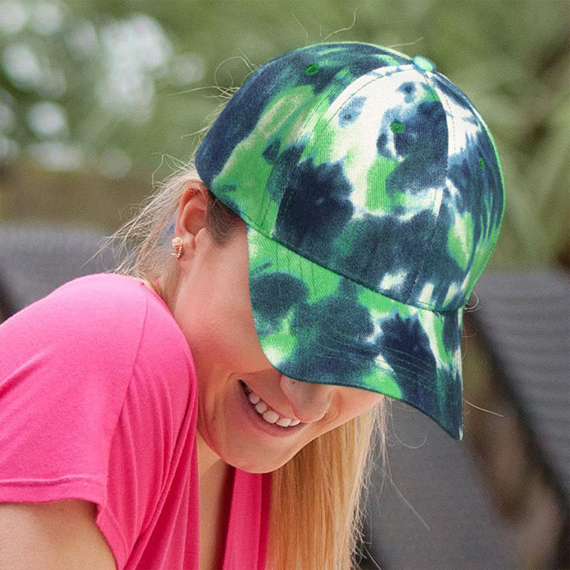 

Hats Tie Dye Hollow Out Adjustable Baseball Cap in Cyan. Size