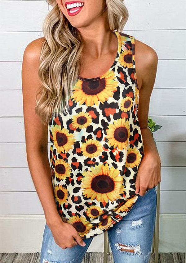 

Tank Tops Leopard Sunflower Twist Casual Tank Top in Yellow. Size