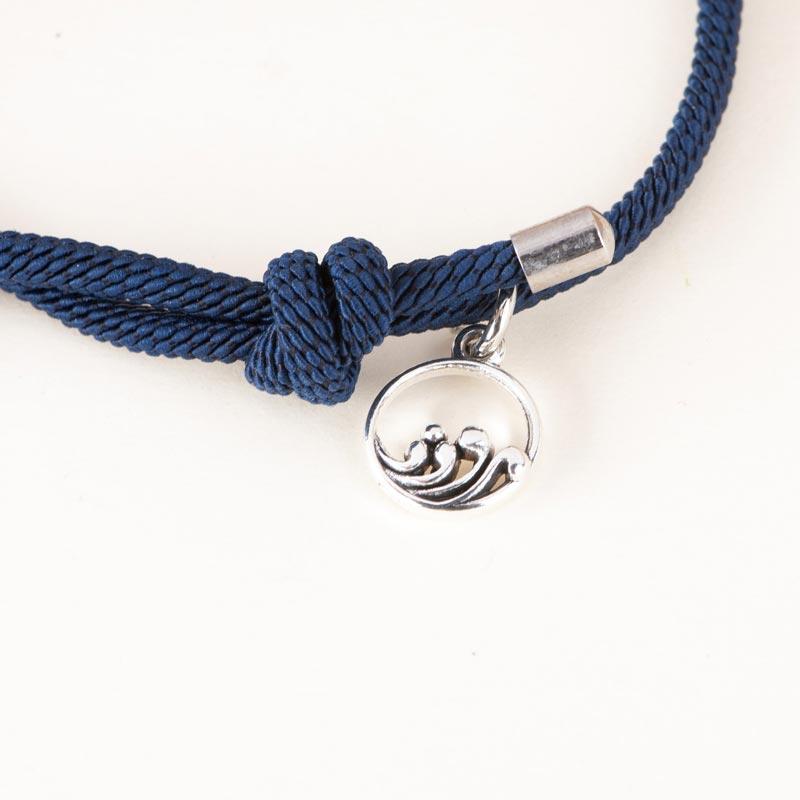 2Pcs Couples Matching Braided Rope Bracelet - Deep Blue