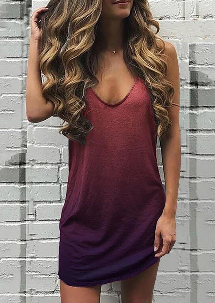 

Mini Dresses Gradient Sleeveless Mini Dress in Multicolor. Size