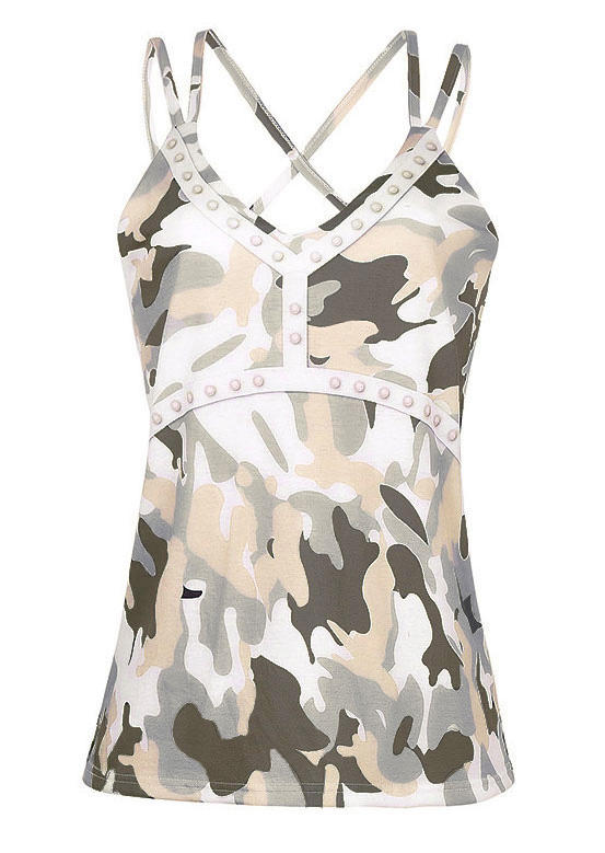 

Tank Tops Camouflage V-Neck Camisole in Camouflage. Size: ,M,L,XL