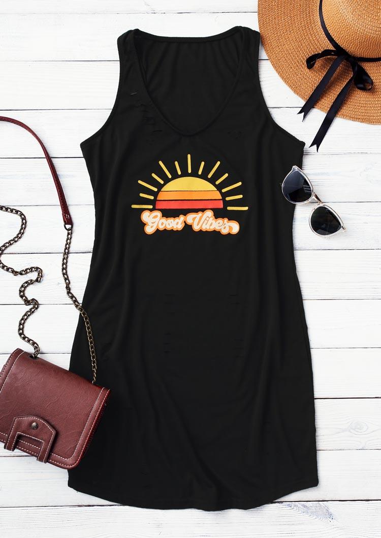 

Mini Dresses Good Vibes Sleeveless Mini Dress in Black. Size