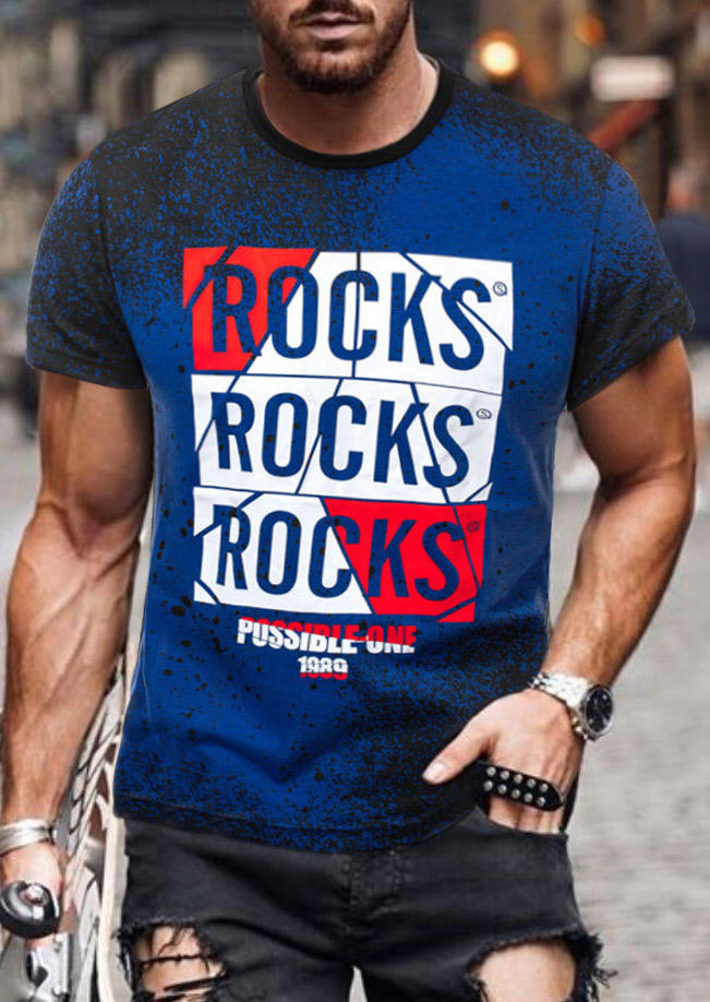 

T-shirts Tees Men Rocks Possible-One 1989 T-Shirt Tee in Blue. Size
