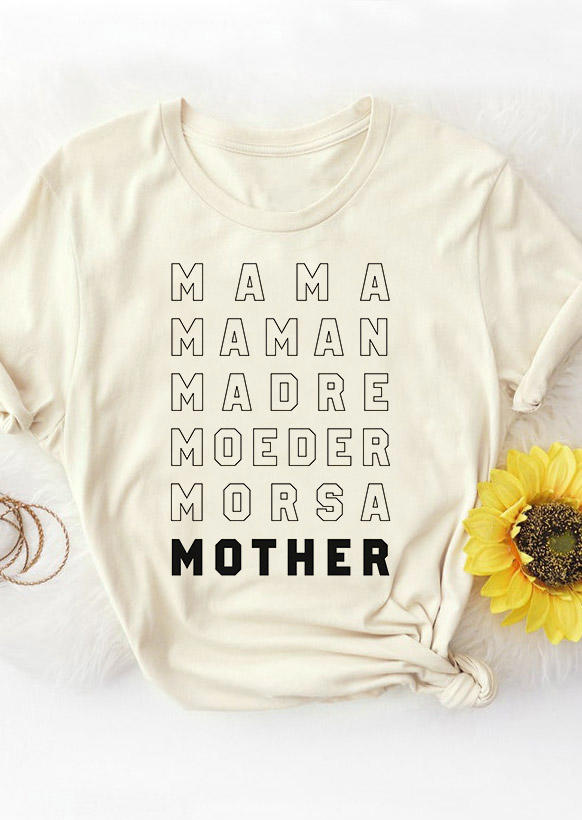T-shirts Tees Mother Tongue O-Neck T-Shirt Tee in Light Yellow. Size: S,M,L