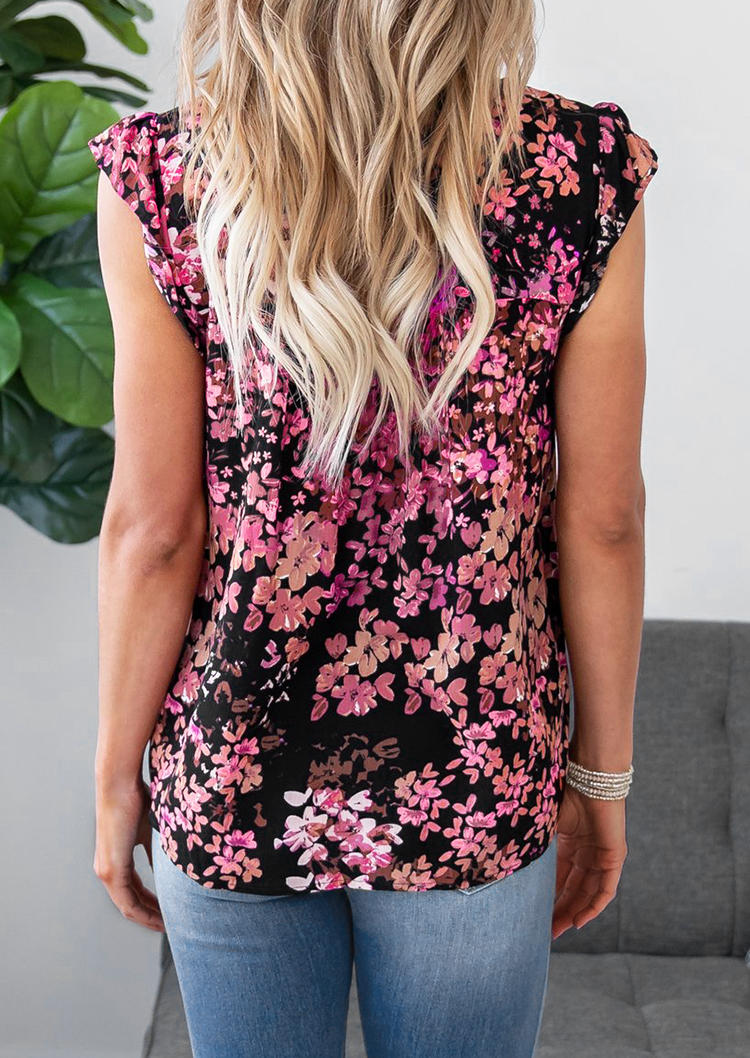 Blouses Ethnic Style Floral Splicing Blouse in Black. Size: S,M,L