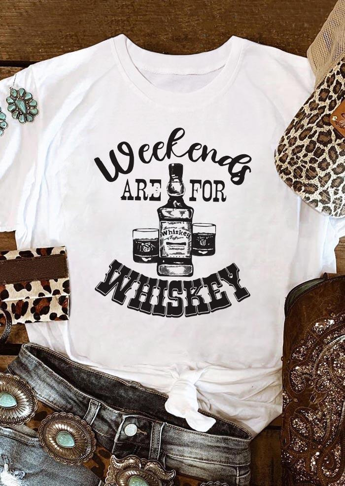 

T-shirts Tees Weekends Are For Whiskey T-Shirt Tee in White. Size: ,M,L,XL