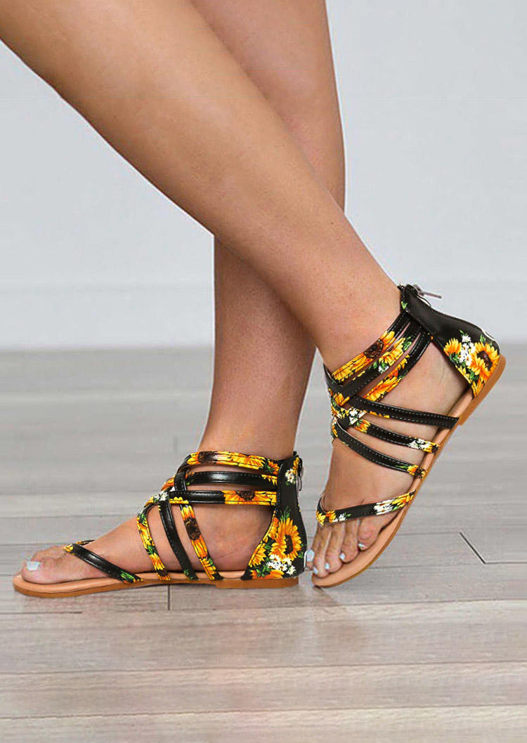 

Sandals Sunflower Criss-Cross Zipper Flat Sandals in Multicolor. Size: ,38,41,42,43