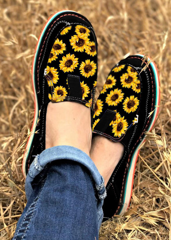 

Sneakers Sunflower Slip On Casual Flat Sneakers in Black. Size: ,39