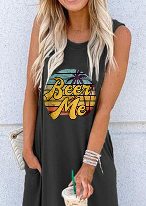 

Maxi Dresses Beer Me Pocket Sleeveless Maxi Dress in Dark Grey. Size: L