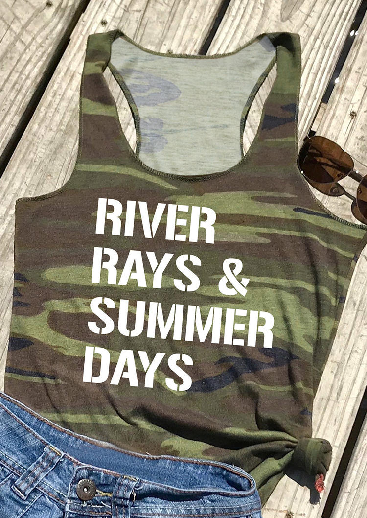 

Tank Tops River Rays & Summer Days Camouflage Racerback Tank Top in Camouflage. Size: ,XL