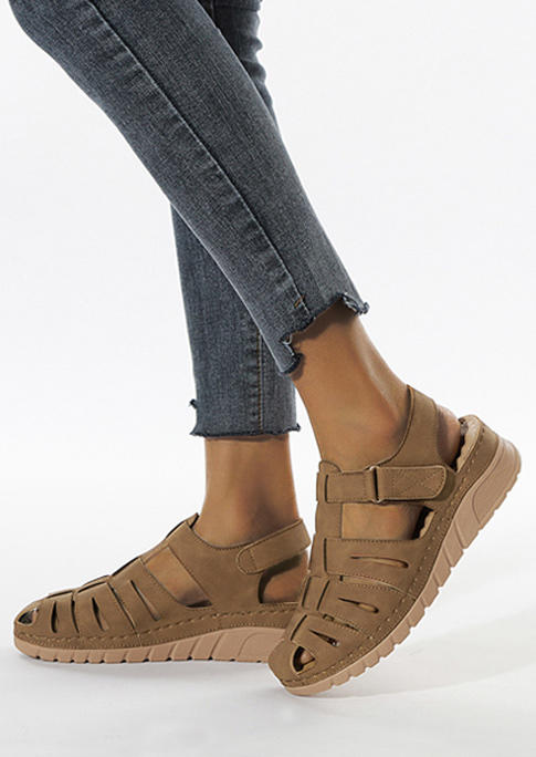 

Sandals Women's Summer Round Toe Platform Sandals in Khaki. Size: ,38,39,40,41
