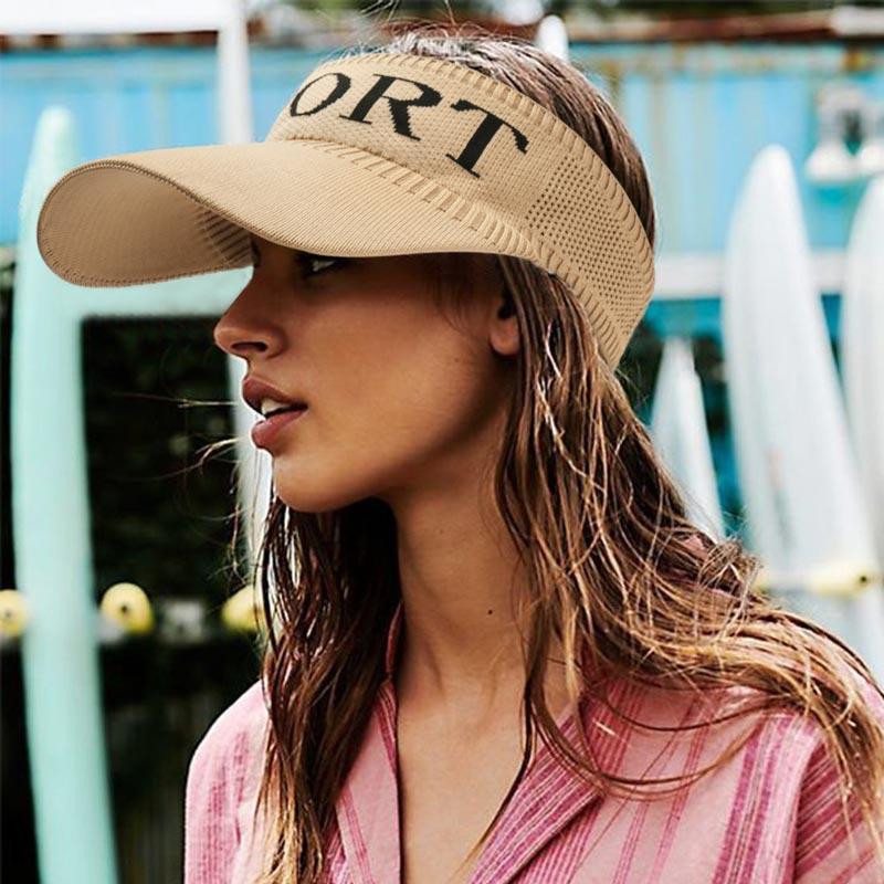 

Hats Breathable Sport Letter Hollow Out Sun Hat in Black,Khaki. Size