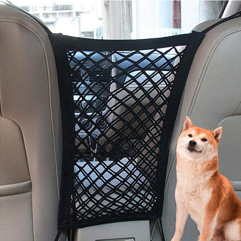 

Pet Products Universal Stretchy Car Backseat Net Pet Dog Barrier in Black. Size