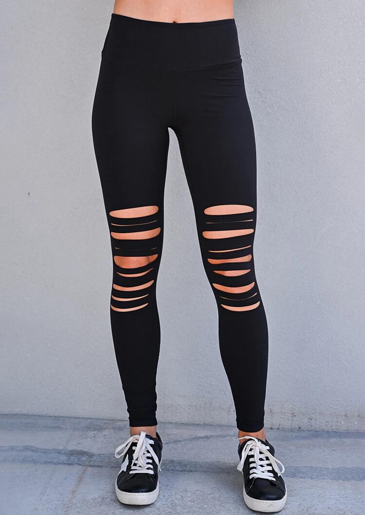 

Leggings Hollow Out High Waist Sports Skinny Legging in Camouflage. Size: ,L