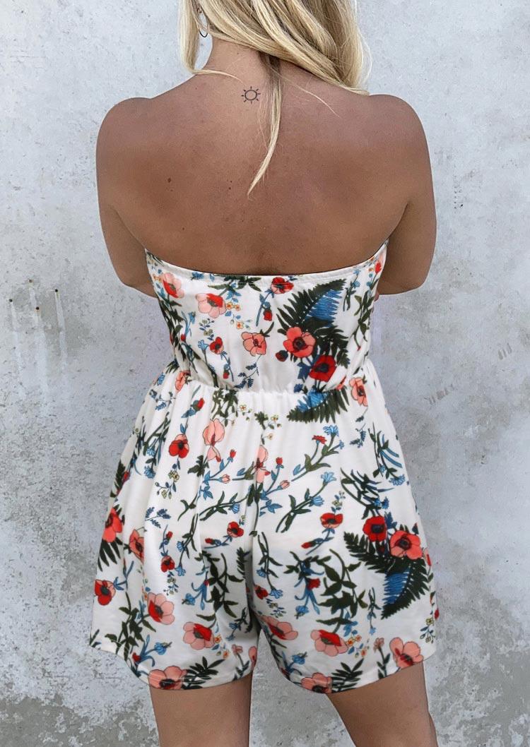 floral open back romper