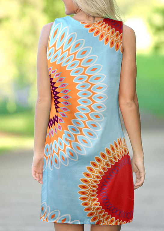 

Mini Dresses Mandala O-Neck Sleeveless Mini Dress in Multicolor. Size: ,M,L