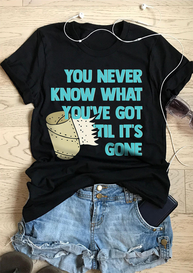 

T-shirts Tees Toilet Paper Shortage Letter Graphic T-Shirt Tee in Black. Size: ,M,L,XL