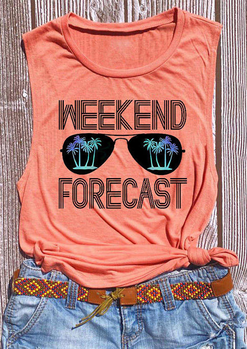 

Tank Tops Weekend Forecast Glasses O-Neck Tank Top in Orange. Size: ,XL