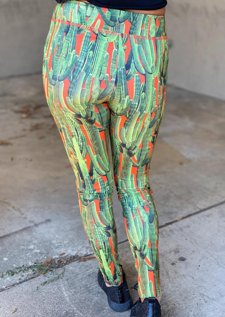 Plus Size Cactus Yoga Fitness Sports Activewear Leggings