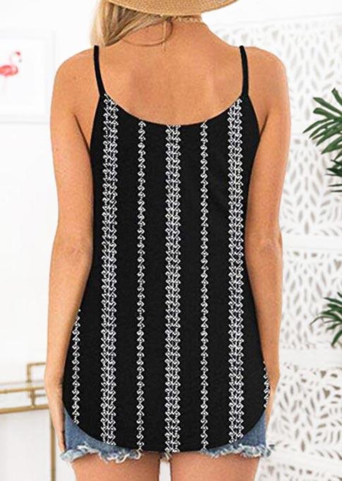 

Tank Tops Geometric Wrap Sleeveless Camisole in Black. Size