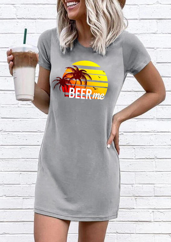 

Mini Dresses Beer Me O-Neck Mini Dress in Gray. Size: ,M