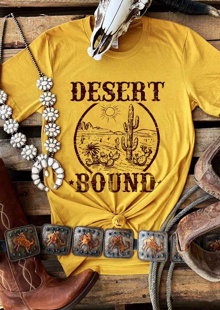 

T-shirts Tees Desert Bound Cactus Graphic T-Shirt Tee in Yellow. Size: ,L,XL