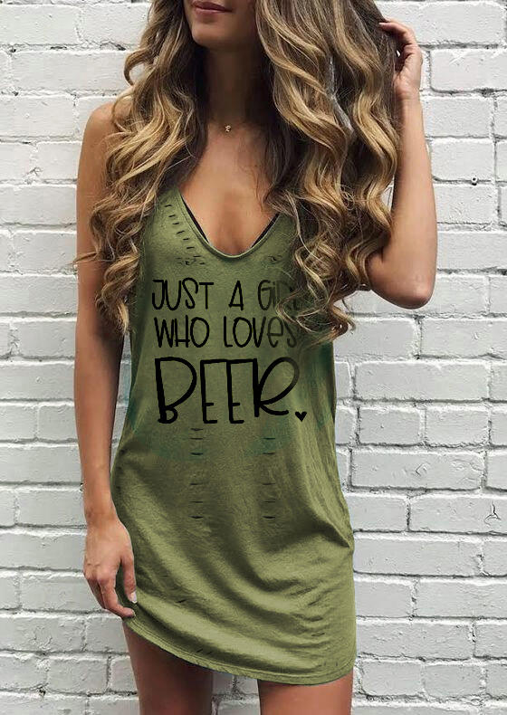 

Mini Dresses Just A Girl Who Loves Beer Heart Hollow Out Mini Dress in Army Green. Size: ,XL