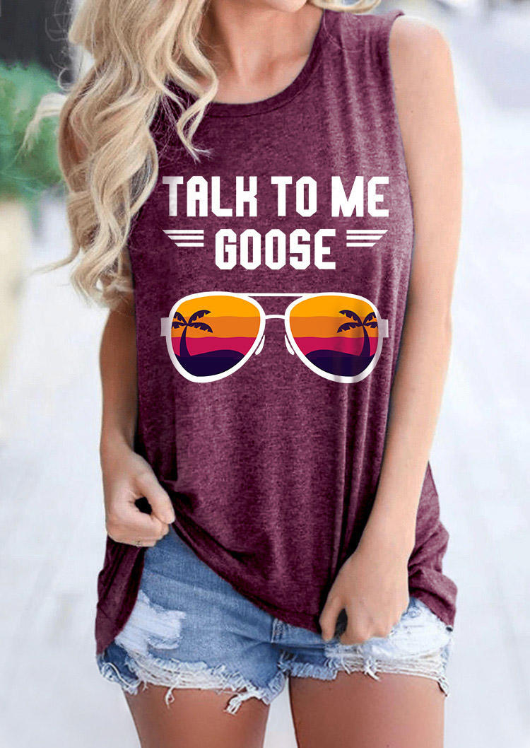 Talk To Me Goose Glasses Racerback Tank - Black