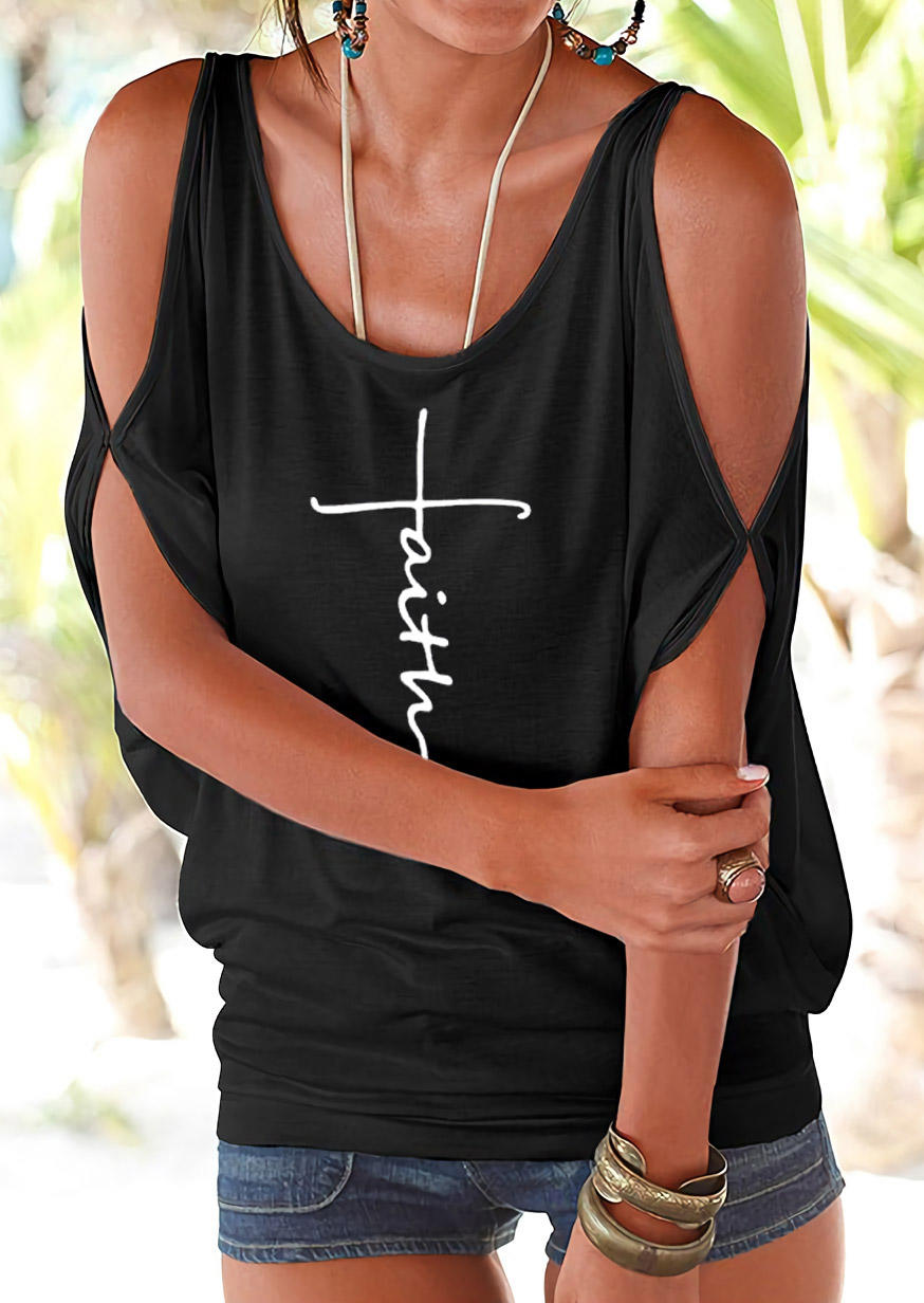 

Blouses Faith Cold Shoulder Blouse in Black. Size: ,L,XL