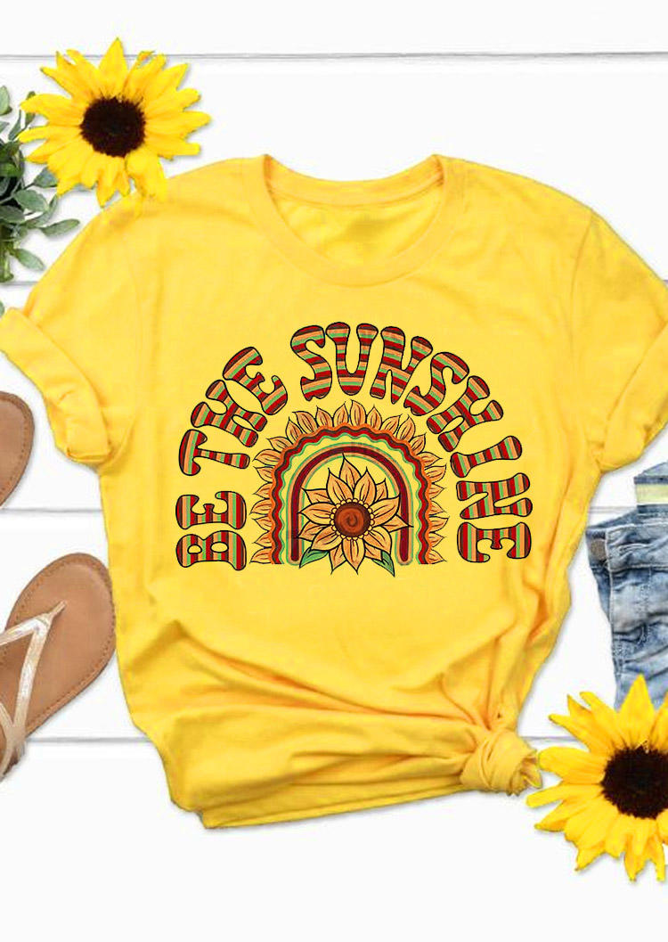 

T-shirts Tees Sunflower Be The Sunshine T-Shirt Tee in Yellow. Size: ,M,L,XL