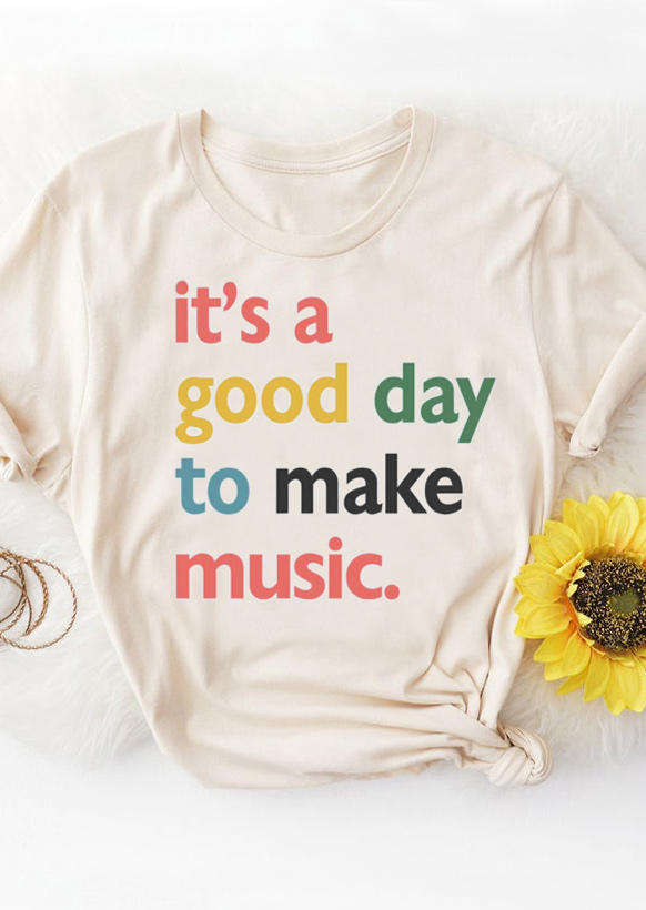 

T-shirts Tees It's A Good Day To Make Music T-Shirt Tee - Beige in Apricot. Size