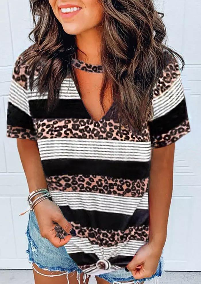 

Pants Leopard Striped Drawstring Wide Leg Pants in Multicolor. Size: ,M,L,XL