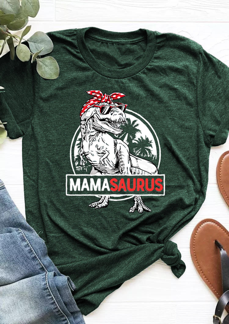 

T-shirts Tees Mama Saurus Polka Dot T-Shirts Tee in Dark Green. Size