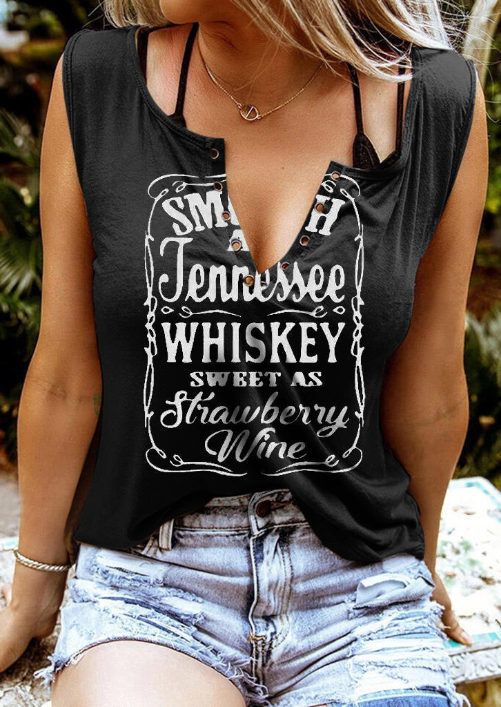 Whiskey Sweet As Strawberry Wine Casual Tank - Gray