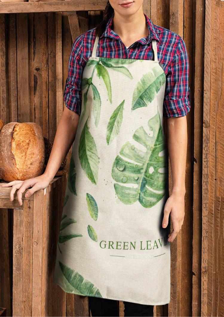 

Tools Green Palm Leaf Halter Tie Apron in Green. Size