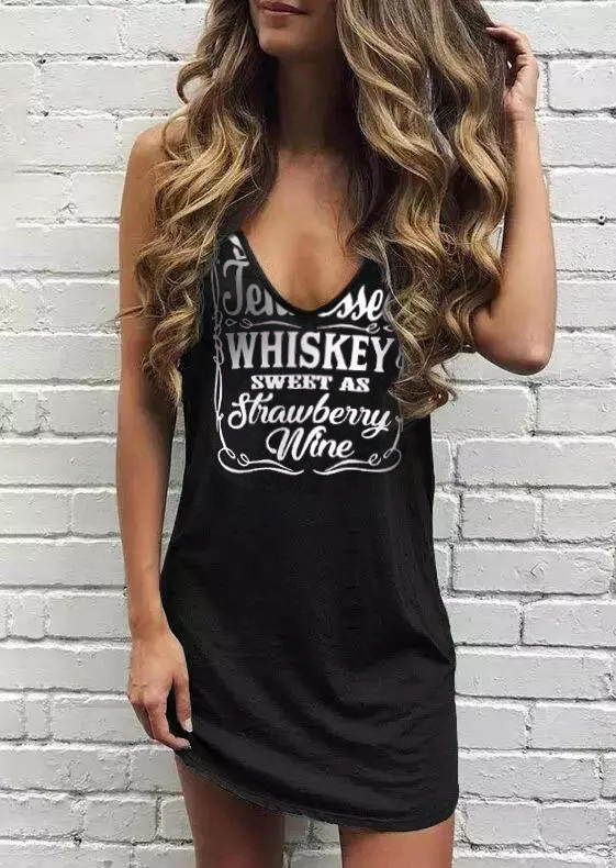 Mini Dresses Tennessee Whiskey Sweet As Strawberry Wine Mini Dress in Black. Size: L,M,S,XL