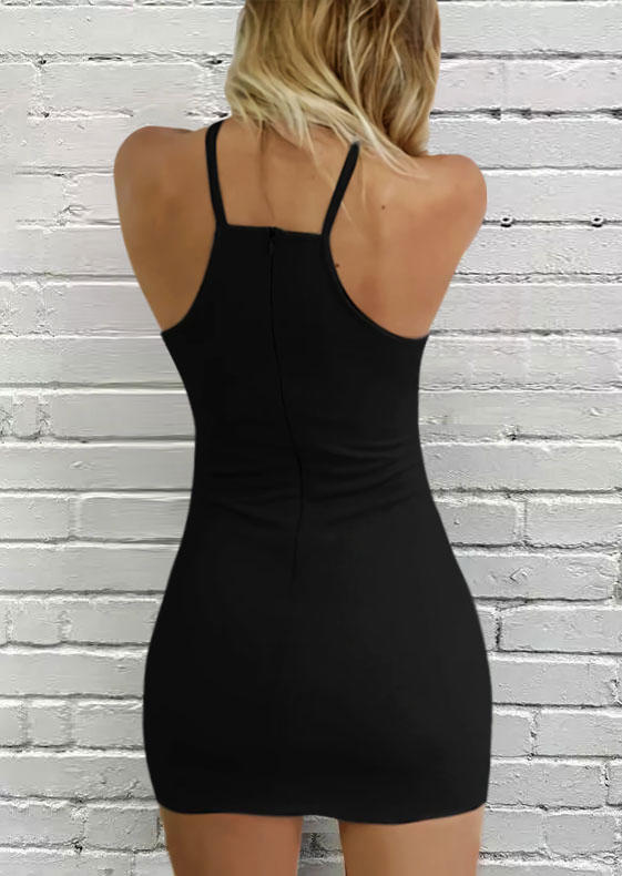 

Bodycon Dresses Hollow Out Criss-Cross Halter Bodycon Dress in Black. Size: ,XL