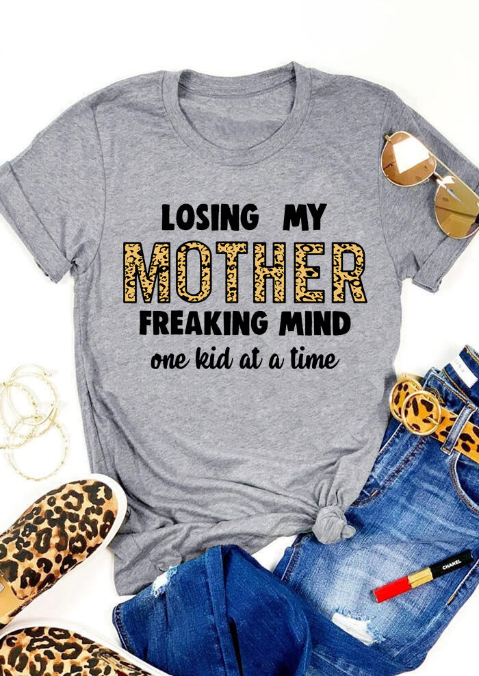 

T-shirts Tees Losing My Mother Freaking Mind T-Shirt Tee in Gray. Size: ,M,L