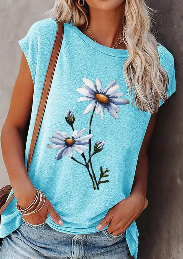 

Blouses Daisy O-Neck Casual Blouse in Blue. Size: ,XL