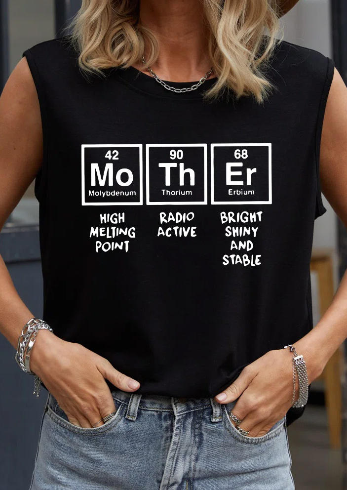 

Tank Tops Molybdenum Thorium Erbium Mother Casual Tank Top in Black. Size: ,XL