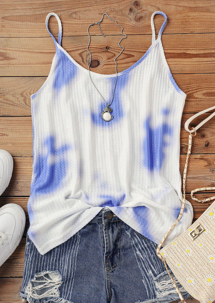 

Tank Tops Tie Dye Spaghetti Strap Camisole in Blue. Size: ,L,XL