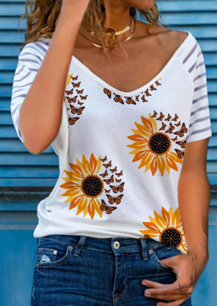 

Blouses Sunflower Butterfly Striped Blouse in Multicolor. Size