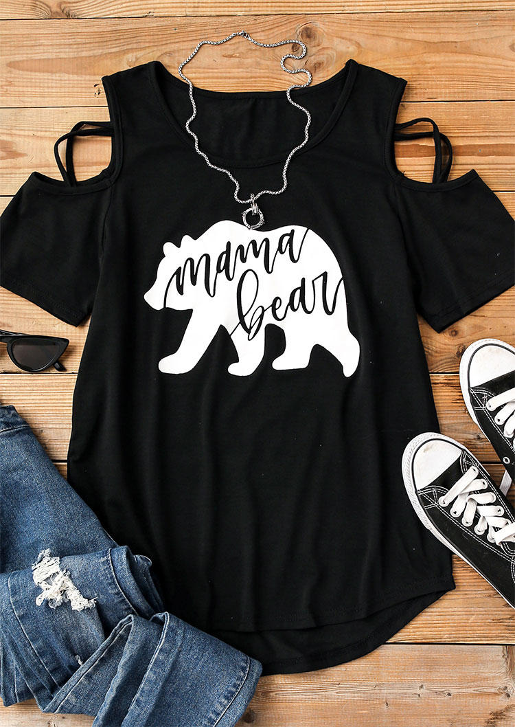 

Blouses Mama Bear Criss-Cross Blouse in Black. Size