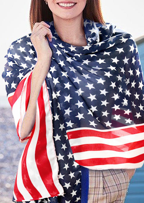 

Scarves American Flag Star Patriotic Scarf in Multicolor. Size
